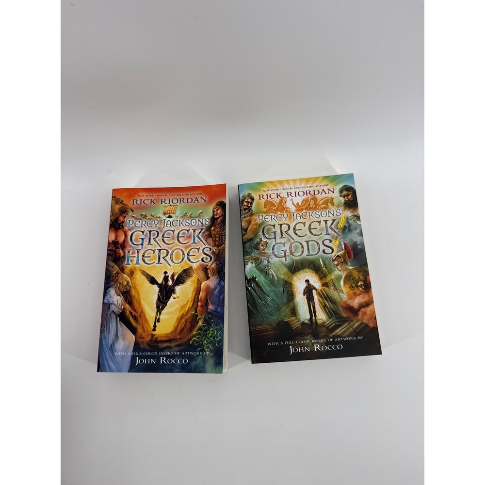 Rick Riordan Percy Jackson Greek Gods & Greek Heroes Paperback Book Set 2 Books